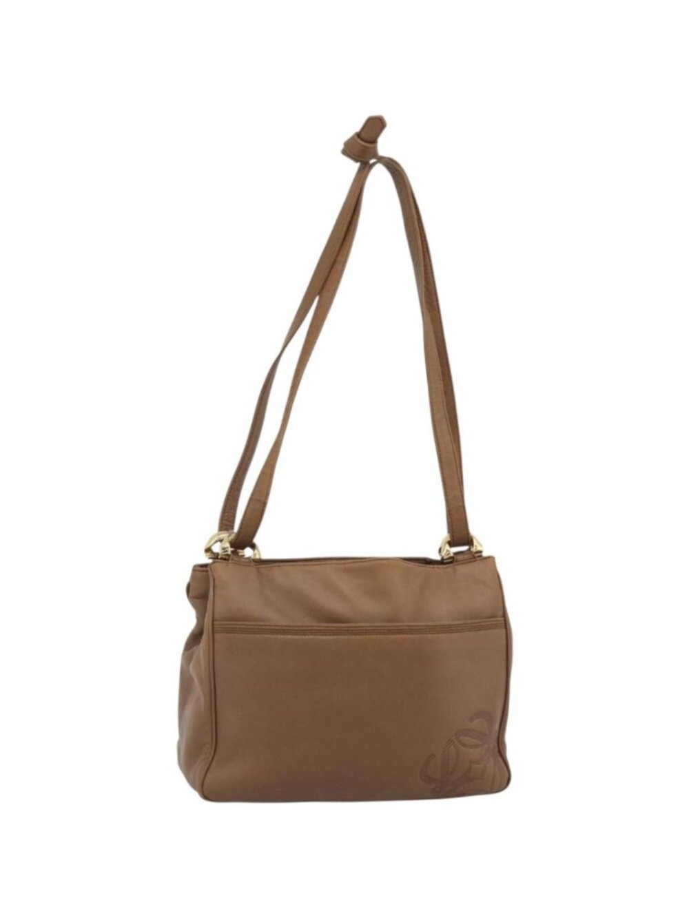 LOEWE Shoulder Bag Leather Brown Gold